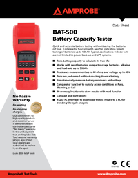 Thumbnail of document Data Sheet - BAT-500 Battery Impedance Tester
